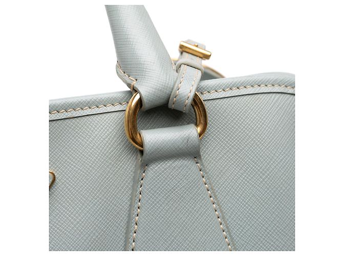 Borsa shopping Prada in Saffiano Lux blu Blu chiaro - vista 9
