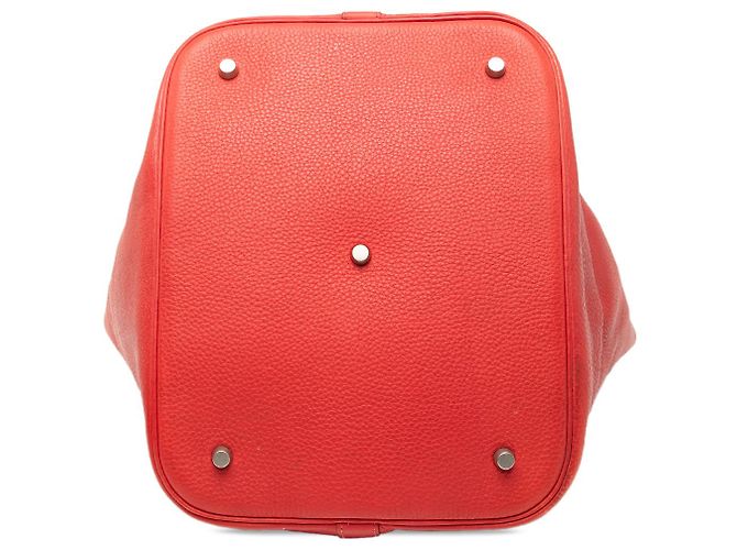 Hermès Picotin Lock 33 in Pelle Clemence Rossa Rosso - vista 3