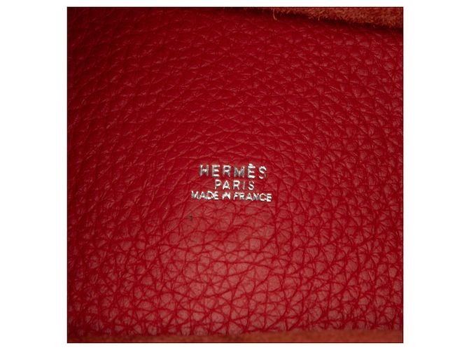 Hermès Picotin Lock 33 in Pelle Clemence Rossa Rosso - vista 5