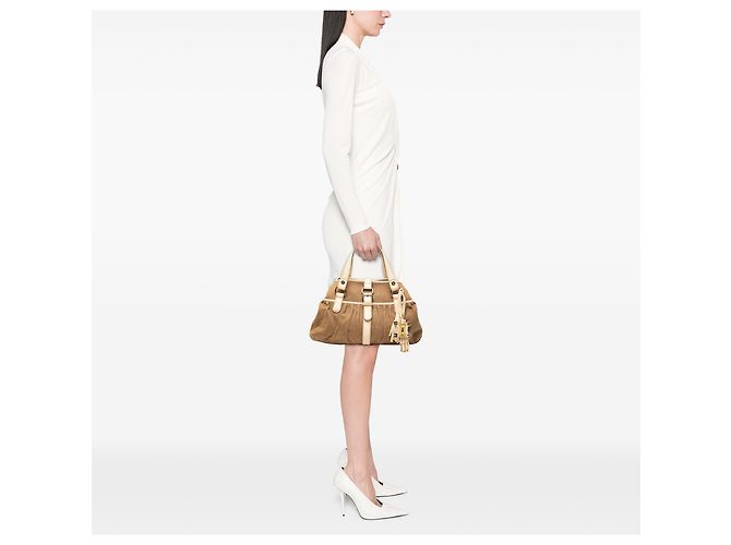 Céline Celine Braune Canvas Boogie Tasche mit Quaste - Ansicht 7