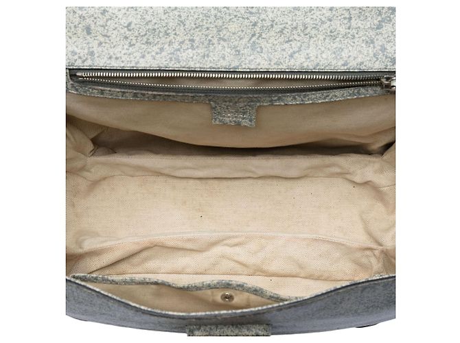 Bolso de mano grande de cuero gris salpicado New Bamboo de Gucci Castaño - vista 4
