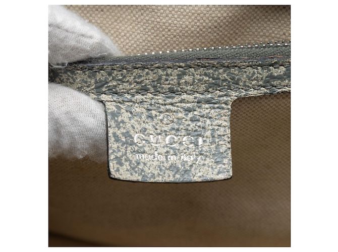 Bolso de mano grande de cuero gris salpicado New Bamboo de Gucci Castaño - vista 5