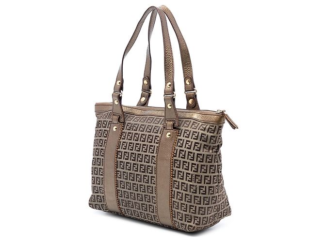 Fendi Braune Zucchino Canvas Tote - Ansicht 2