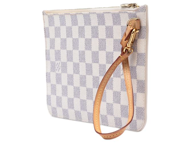 Pochette Louis Vuitton Neverfull MM Damier Azur Bianco - vista 2