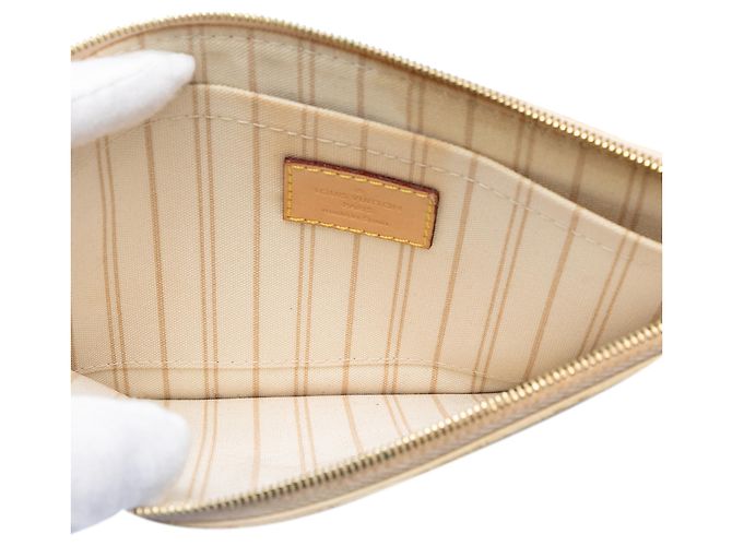 Pochette Louis Vuitton Neverfull MM Damier Azur Bianco - vista 4
