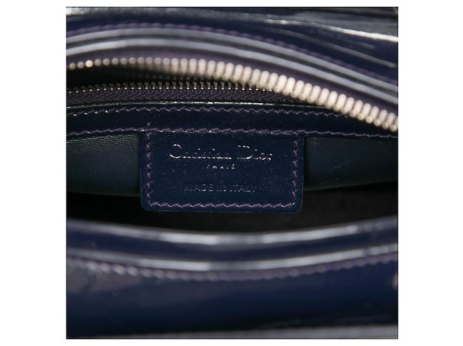 Dior Blu Medio Patent Cannage Lady Dior Blu navy - vista 5