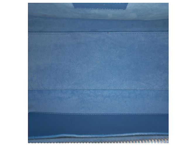 Borsa cabas Rive Gauche in pelle di vitello grana blu Saint Laurent - vista 4