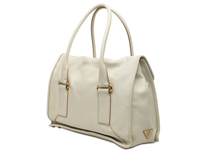 Borsa a mano in pelle di vitello bianca Prada City Bianco Bianco sporco - vista 2