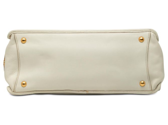 Borsa a mano in pelle di vitello bianca Prada City Bianco Bianco sporco - vista 3