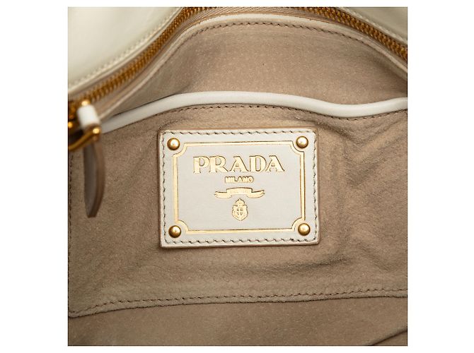 Borsa a mano in pelle di vitello bianca Prada City Bianco Bianco sporco - vista 5