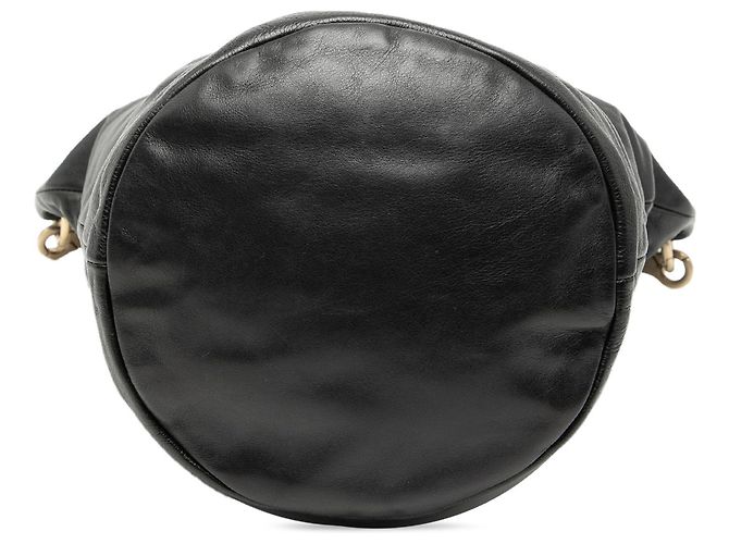 Borsa a secchiello in agnello nero CC di Chanel - vista 3