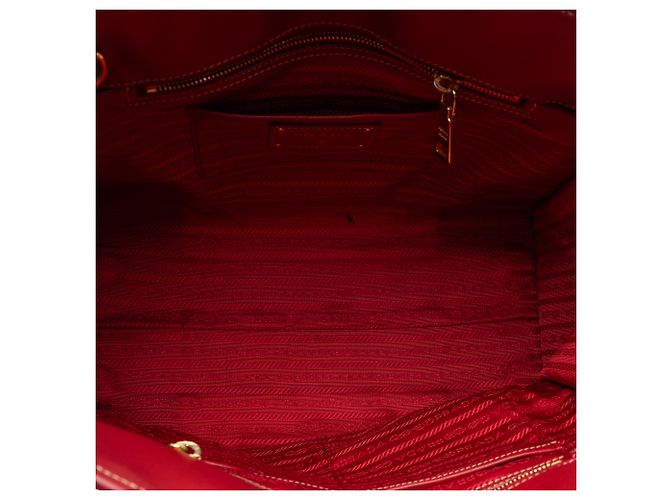 Borsa in tela Canapa con rifiniture Saffiano marrone di Prada Beige - vista 4