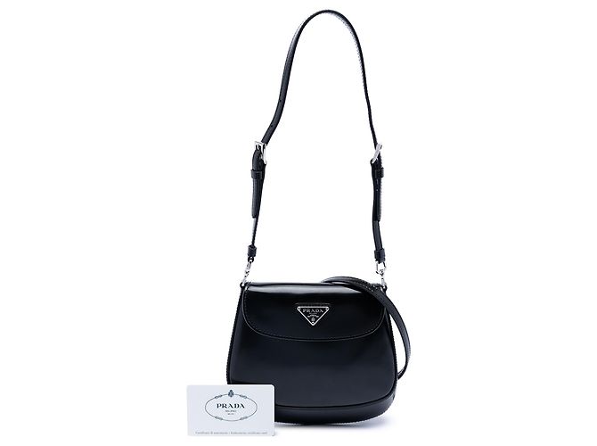 Prada Mini Cleo in pelle spazzolata nera Nero - vista 7