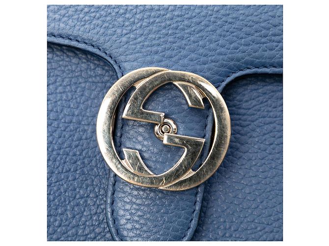 Gucci Blu Piccolo Dollar Pelle di Vitello Crossbody Interlocking G - vista 6