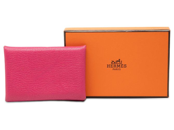 Hermès Pink Chevre Mysore Calvi Card Holder - view 8