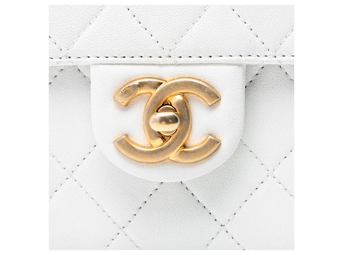 Chanel Bianco Piccola Borsa Trapuntata in Agnello Chic Perle - vista 5