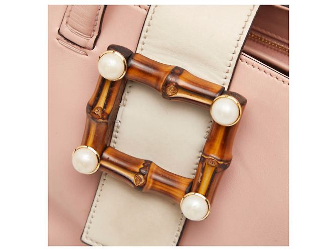 Gucci Bamboo Pearl Handbag Pink Cream - view 10