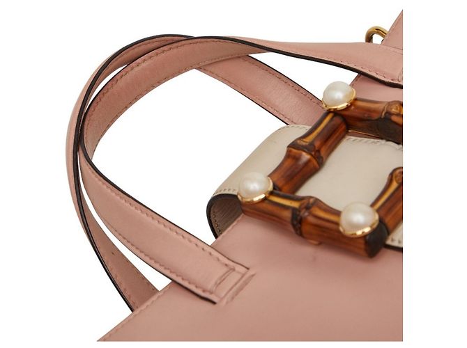 Gucci Bamboo Pearl Handbag Pink Cream - view 13