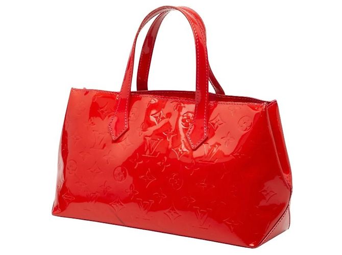 Borsa Louis Vuitton Monogram Vernis Wilshire PM Rosso - vista 2
