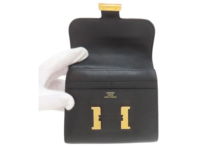 Billetera Bifold Compacta Constance de Hermès Negro - vista 4