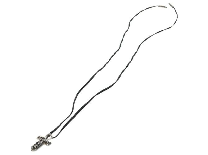 Collana in pelle doppia con lama Vulcan Cross di Chrome Hearts - vista 2