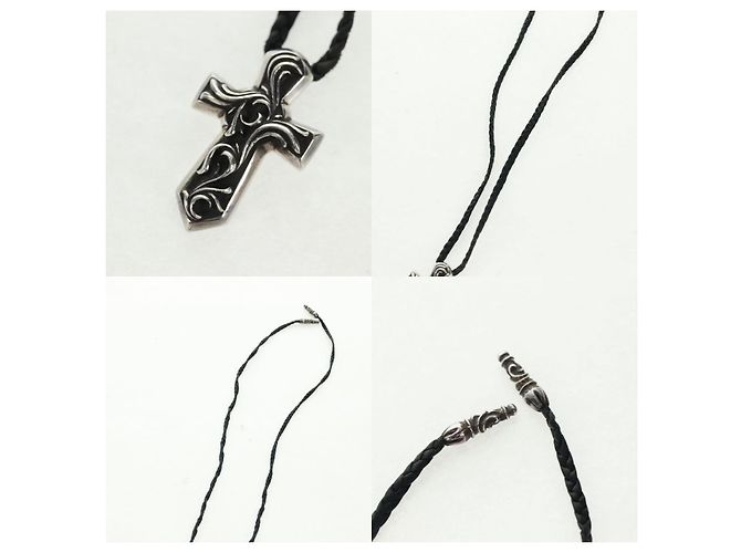 Collana in pelle doppia con lama Vulcan Cross di Chrome Hearts - vista 3