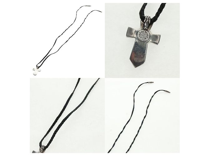 Collana in pelle doppia con lama Vulcan Cross di Chrome Hearts - vista 4
