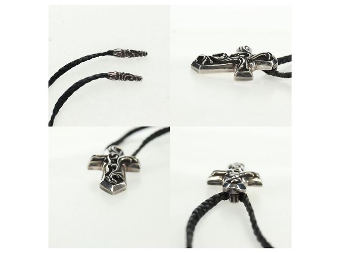 Collana in pelle doppia con lama Vulcan Cross di Chrome Hearts - vista 5