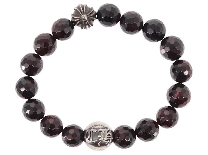 Bracciale in perle Chrome Hearts CH Plus Cross Ball Granato 0,4 in - vista 2
