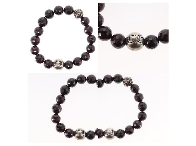 Bracciale in perle Chrome Hearts CH Plus Cross Ball Granato 0,4 in - vista 4