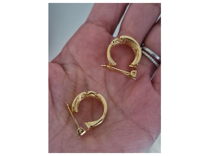 Orecchini Christian Dior CD oro Gold hardware - vista 5