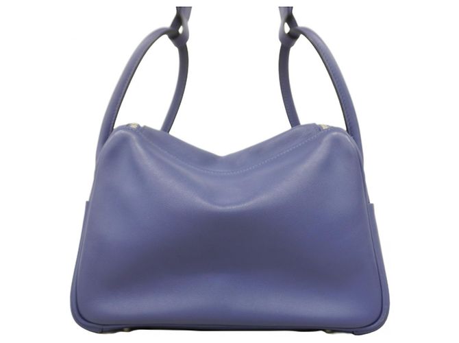 Borsa Hermès Lindy 26 in Swift Blue Brighton - vista 14