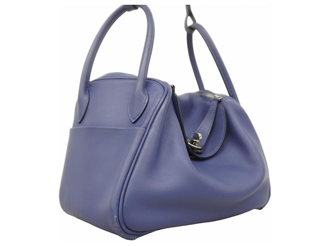 Borsa Hermès Lindy 26 in Swift Blue Brighton - vista 2