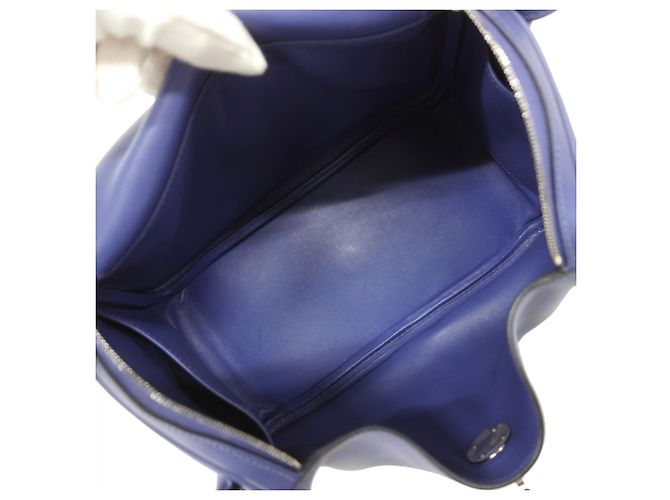 Borsa Hermès Lindy 26 in Swift Blue Brighton - vista 4