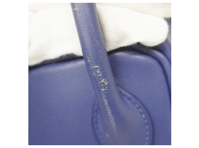 Borsa Hermès Lindy 26 in Swift Blue Brighton - vista 7