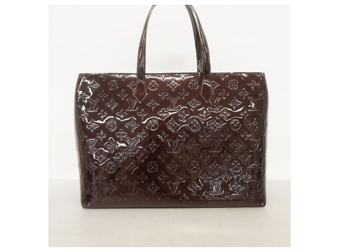 Borsa Tote Louis Vuitton Vernis Wilshire MM Bordò - vista 12