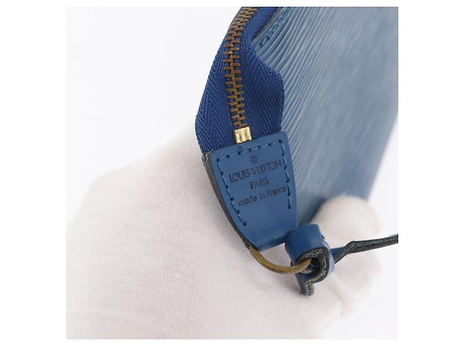 Pochette Accessoires in pelle Epi Louis Vuitton Blu - vista 6