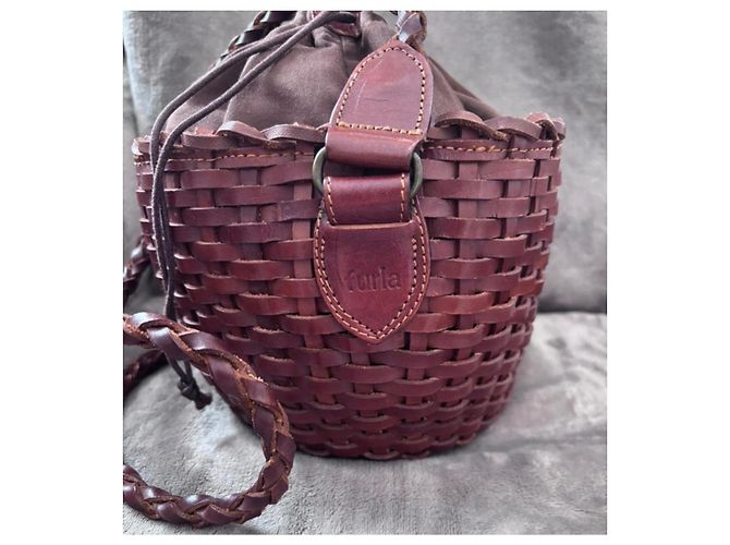 Furla Borsa a secchiello intrecciata in pelle Marrone - vista 4
