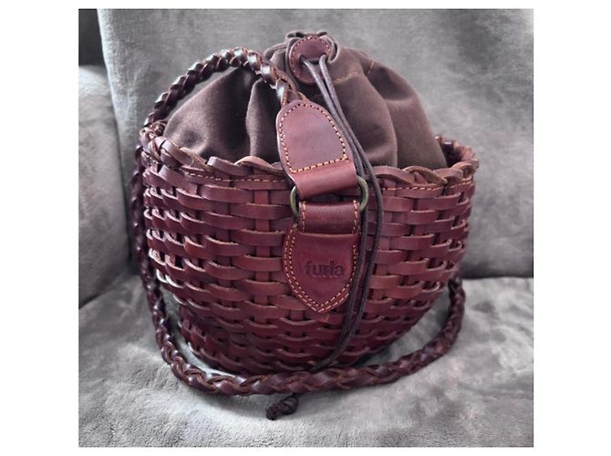 Furla Borsa a secchiello intrecciata in pelle Marrone - vista 5