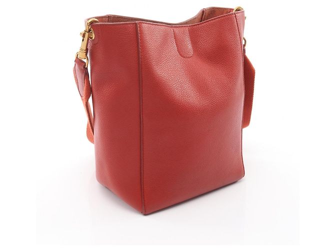 Céline Borsa a Spalla Sangle Bucket Small di Celine Rosso - vista 2