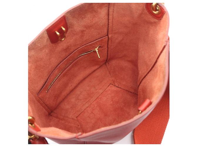 Céline Borsa a Spalla Sangle Bucket Small di Celine Rosso - vista 3