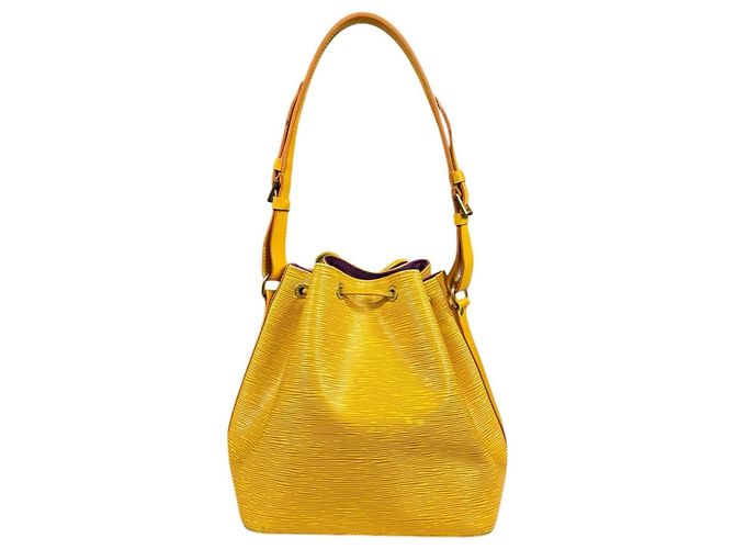 Noe Borsa a Spalla Petit Noé in Pelle Epi Louis Vuitton Giallo - vista 3
