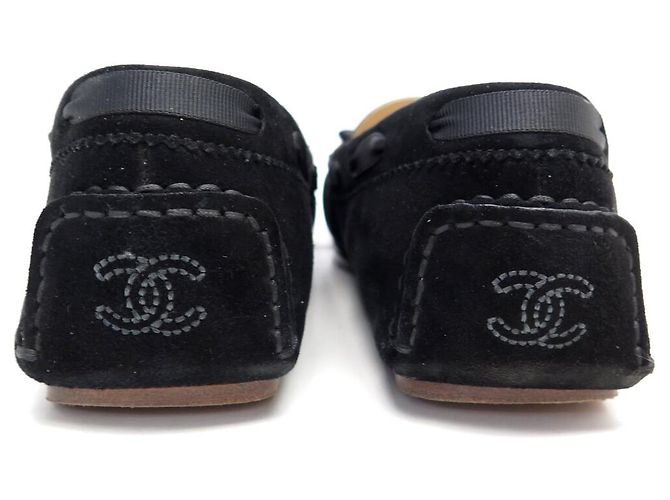NUOVE MOCASSINI DA BARCA CHANEL CON FIocco G26572 40 CAMOSCIO NERO - vue 5