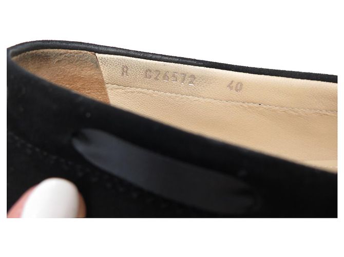 NUOVE MOCASSINI DA BARCA CHANEL CON FIocco G26572 40 CAMOSCIO NERO - vue 9