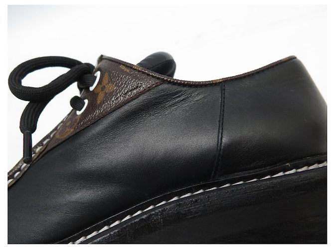 SCARPE LOUIS VUITTON DERBY BEAUBOURG 1A5SOD 40 IN PELLE CANVAS MONOGRAMMA Nero - vista 11