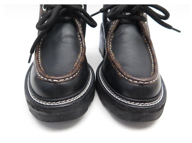 SCARPE LOUIS VUITTON DERBY BEAUBOURG 1A5SOD 40 IN PELLE CANVAS MONOGRAMMA Nero - vista 4