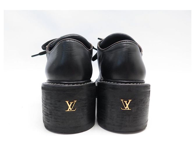 SCARPE LOUIS VUITTON DERBY BEAUBOURG 1A5SOD 40 IN PELLE CANVAS MONOGRAMMA Nero - vista 5