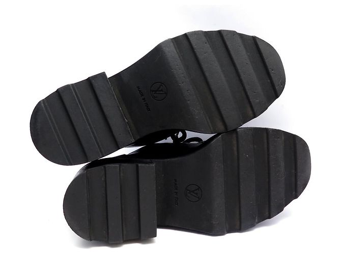 SCARPE LOUIS VUITTON DERBY BEAUBOURG 1A5SOD 40 IN PELLE CANVAS MONOGRAMMA Nero - vista 6