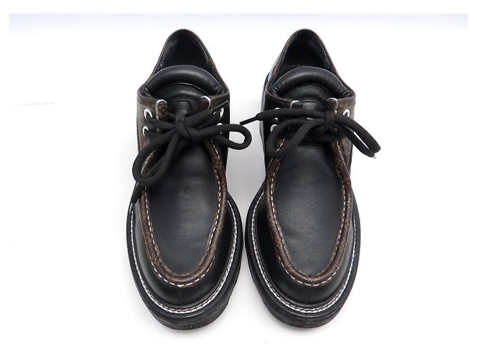 SCARPE LOUIS VUITTON DERBY BEAUBOURG 1A5SOD 40 IN PELLE CANVAS MONOGRAMMA Nero - vista 8