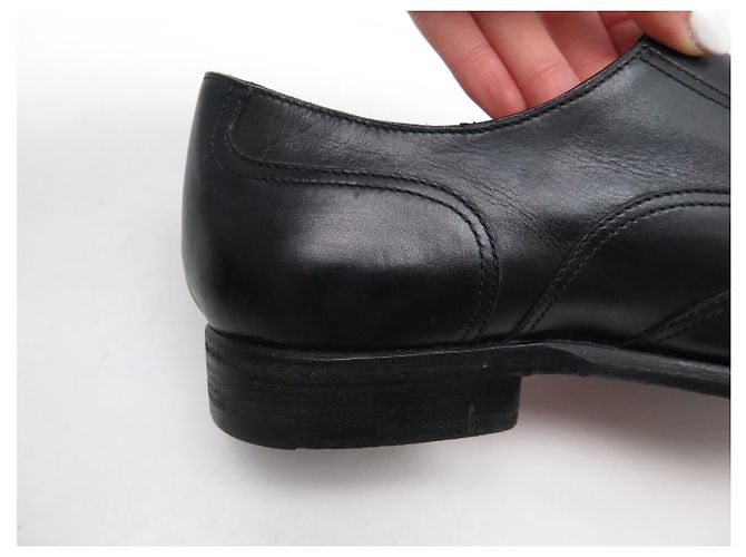 Hermès SCARPE DERBY HERMES VINTAGE CON FIBBIA 41 CUOIO NERO - vista 12